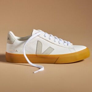 Veja White and Tan Sneakers